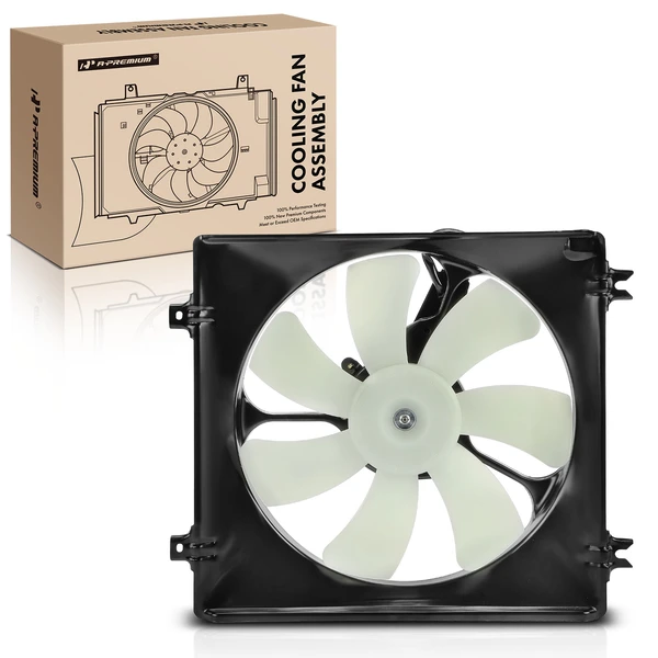Single Passenger Radiator Fan Assembly with Shroud for Honda Accord 2008-2012 Crosstour