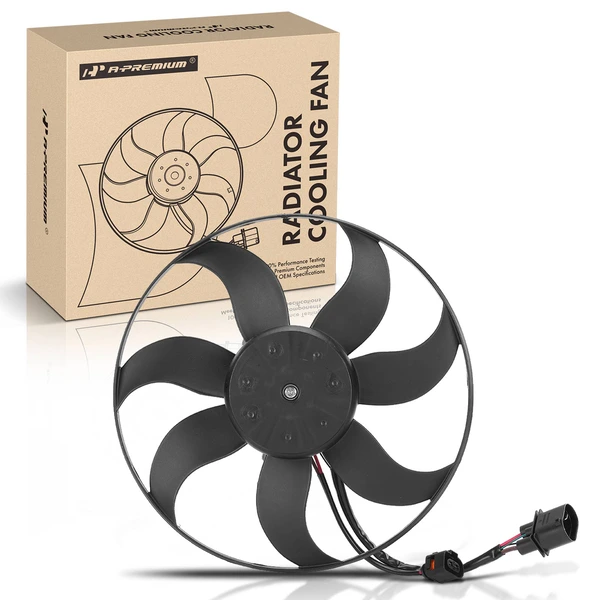 Radiator Cooling Fan Assembly with Control Module for 2009-2012 2014-2016 Volkswagen Tiguan