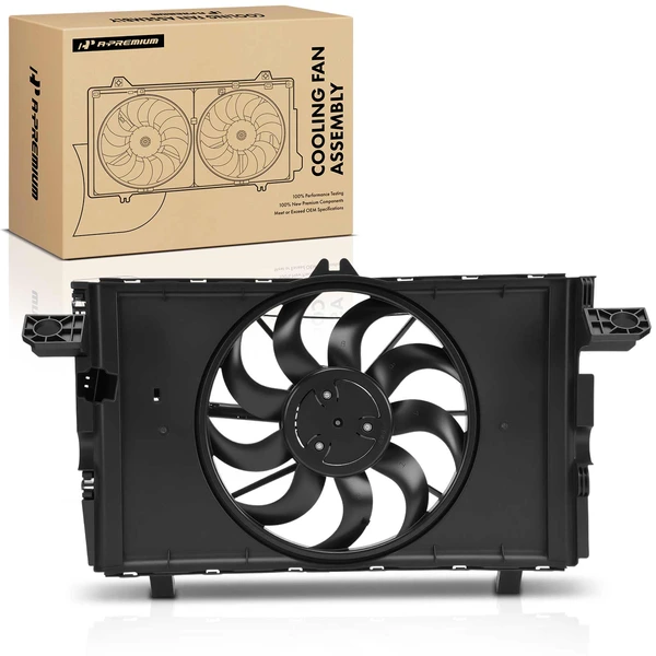 Front Radiator Cooling Fan Assembly with Shroud for 2021-2023 Tesla 3