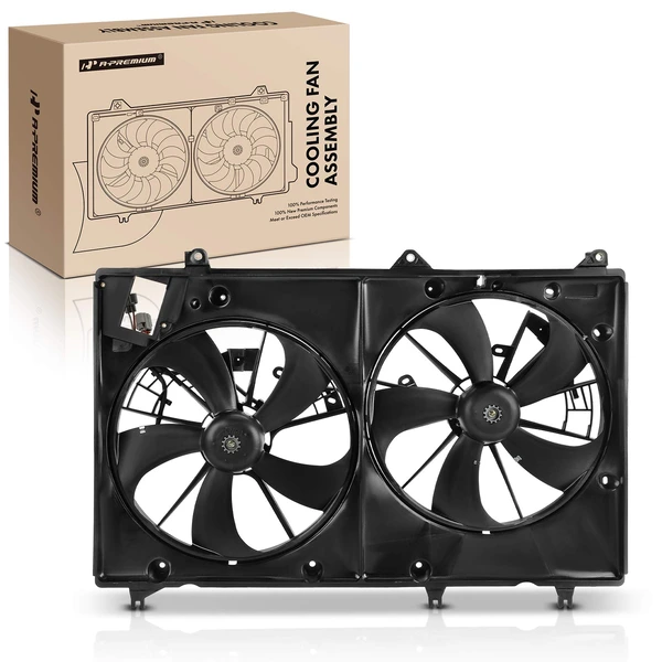 Dual Radiator Fan Assembly with Shroud for Toyota Highlander 2008-2010 V6 3.5L