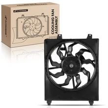 Single Passenger Cooling Fan Assembly with Shroud for 2007-2009 Hyundai Santa Fe