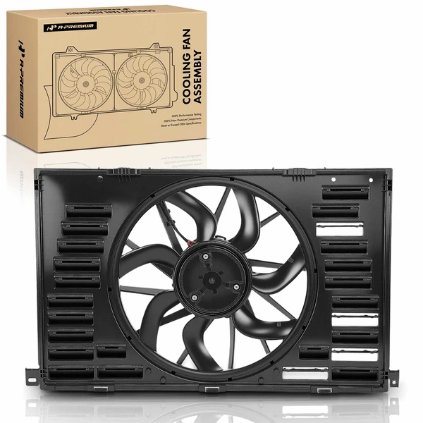 Radiator Cooling Fan Assembly with Shroud for Porsche Panamera 2017-2020 2.9L 3.0L