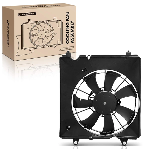 Passenger Single AC Condenser Fan Assembly with Shroud for 2019-2022 Honda Insight