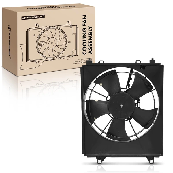 Driver Single Radiator Cooling Fan Assembly with Shroud for Honda Insight 19-22