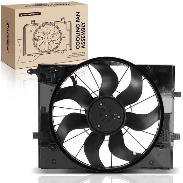 Single Radiator Cooling Fan Assembly with Brushless Motor for Mercedes-Benz S550 S560e
