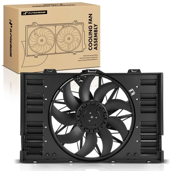 Front Radiator Cooling Fan with Shroud Assembly for Porsche Panamera 2010-2016