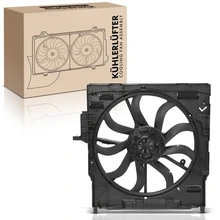 Single Radiator Cooling Fan Assembly with Shroud for 2009-2010 BMW X6