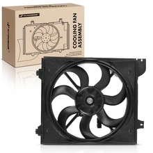 Single Radiator Fan Assembly with Shroud for 2006-2007 Kia Rio