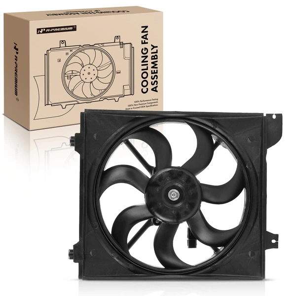 Single Radiator Fan Assembly with Shroud for Kia Rio 2006-2007 L4 1.6L Sedan