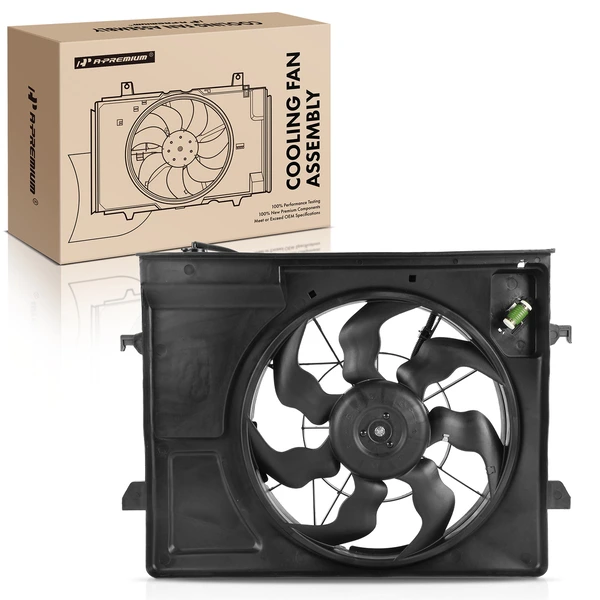 Single Radiator Fan Assembly with Shroud for Kia Forte 2010-2011 2.0L 2.4L