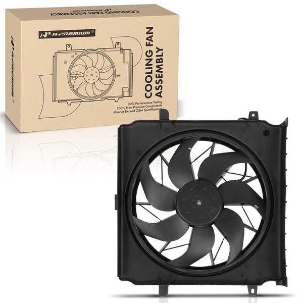 Engine Radiator Cooling Fan Assembly with Shroud for 2002-2004 Jeep Liberty