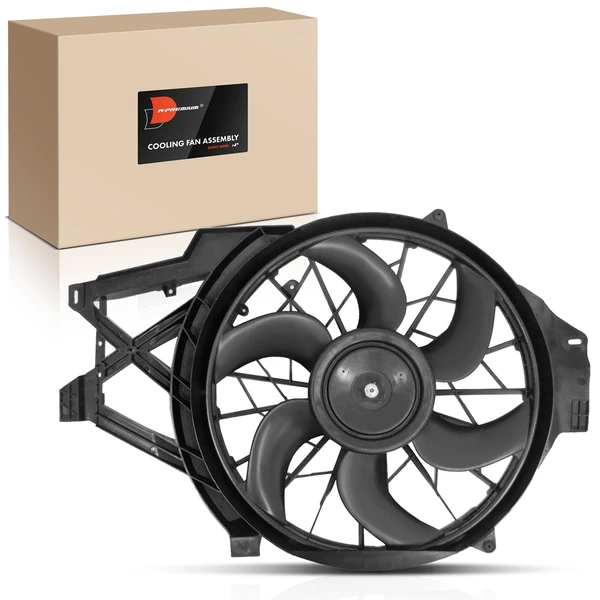 Single Radiator Fan with Shroud Assembly for 1997-2000 Ford Mustang