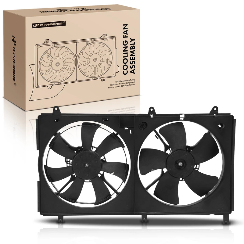 Radiator Dual Cooling Fan Assembly with Shroud for Mitsubishi Galant 04-12 L4 2.4L