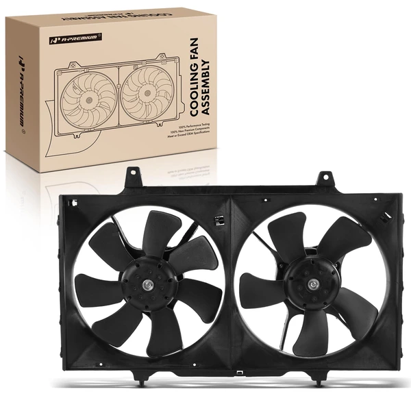 Dual Radiator Cooling Fan Assembly with Shroud for 1998-2001 Nissan Altima