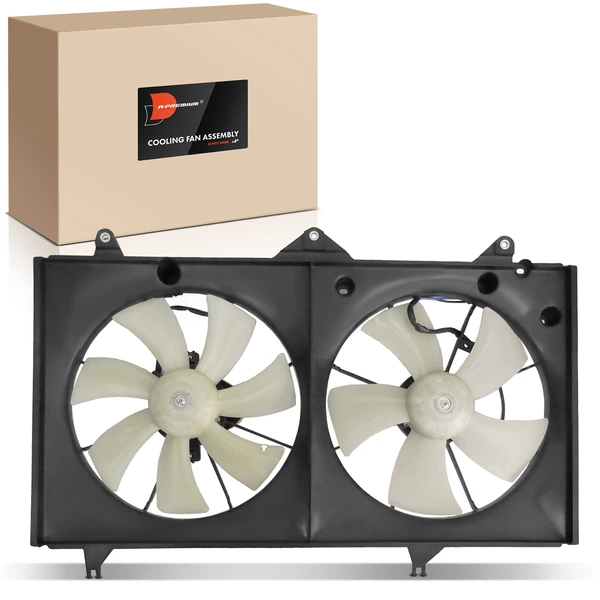 Dual Radiator Cooling Fan Assembly with Shroud for Toyota Camry 02-06 L4 2.4L