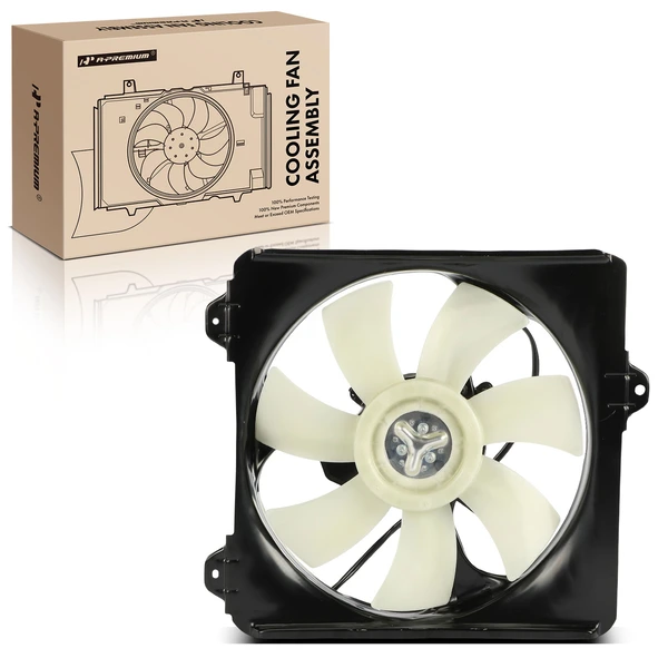 Single Passenger AC Condenser Fan Assembly with Shroud for Toyota RAV4 01-05