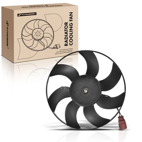 Passenger Engine Radiator Cooling Fan Assembly for 2010-2011 Volkswagen Beetle Cabrio