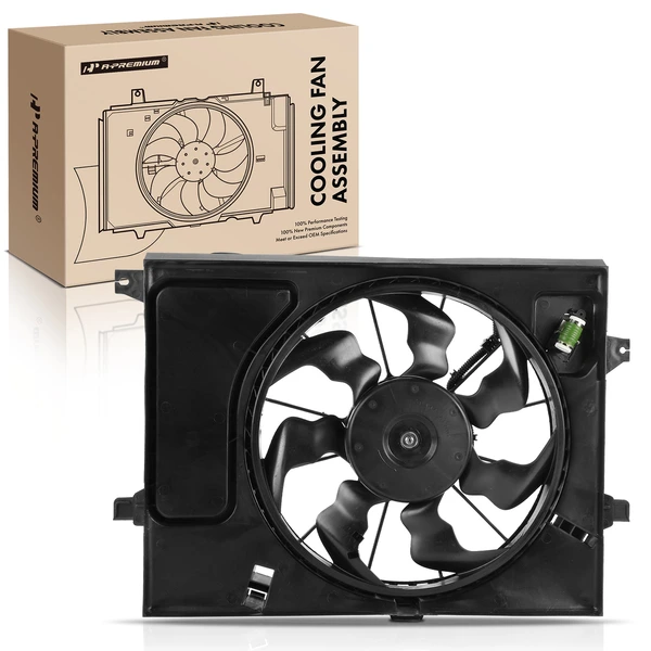 Single Radiator Cooling Fan with Shroud Assembly for Kia Soul 2012-2019