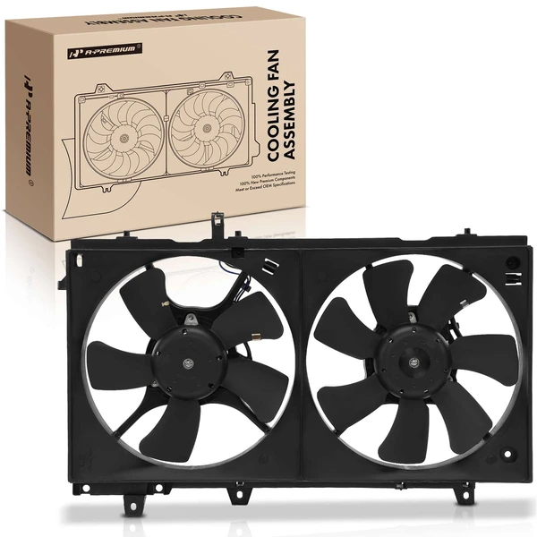 Dual Radiator Cooling Fan Assembly with Shroud for Subaru Forester 04-08 H4 2.5L