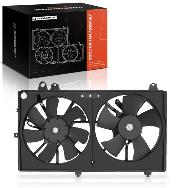 Dual Radiator Cooling Fan Assembly with Shroud for Mazda RX-8 2004-2008