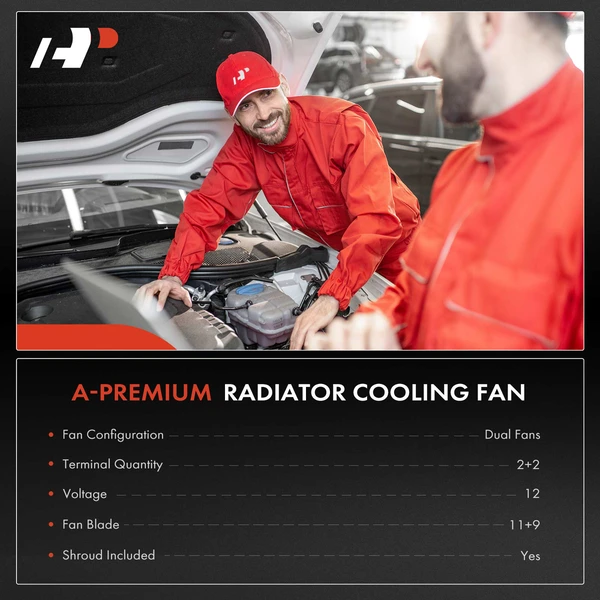 Dual Radiator Cooling Fan with Shroud Assembly for Mazda 6 2011-2013 V6 3.7L