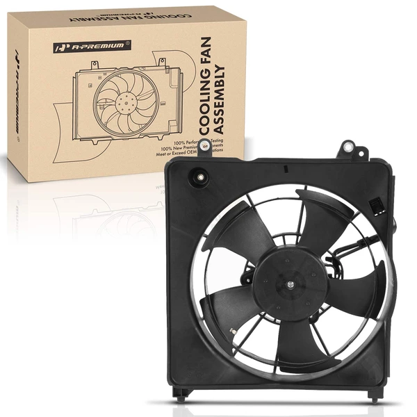 Engine Radiator Cooling Fan Assembly with Shroud for 2009-2014 Honda Fit