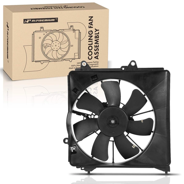 AC Condenser Cooling Fan Assembly with Shroud for 2009-2013 Honda Fit