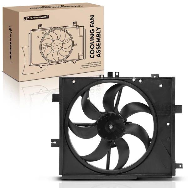Engine Radiator Cooling Fan Assembly with Shroud for 2015-2019 Nissan Micra