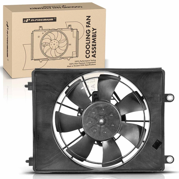 Right AC Condenser Cooling Fan Assembly with Shroud for Acura ILX 16-21 L4 2.4L