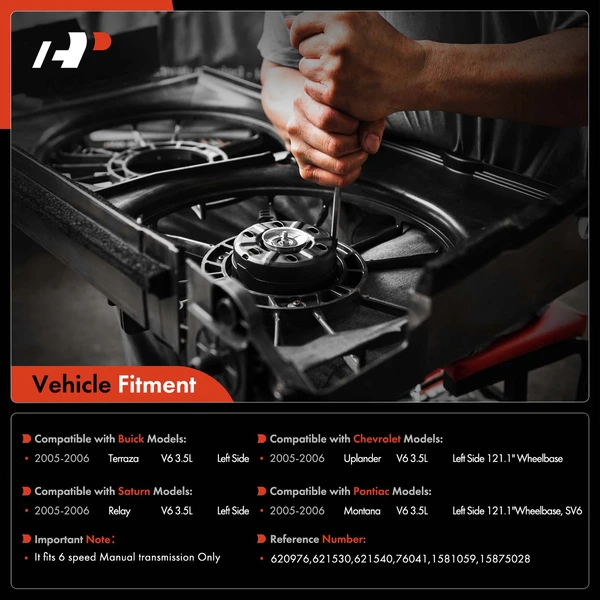 Left Radiator Fan Motor for Buick Terraza 2005-2006 Chevrolet Pontiac Saturn