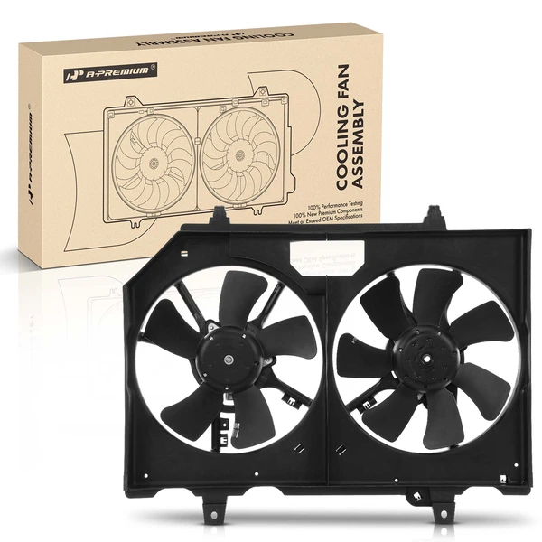 Engine Radiator Cooling Fan Assembly with Shroud for 2004-2013 Nissan X-Trail