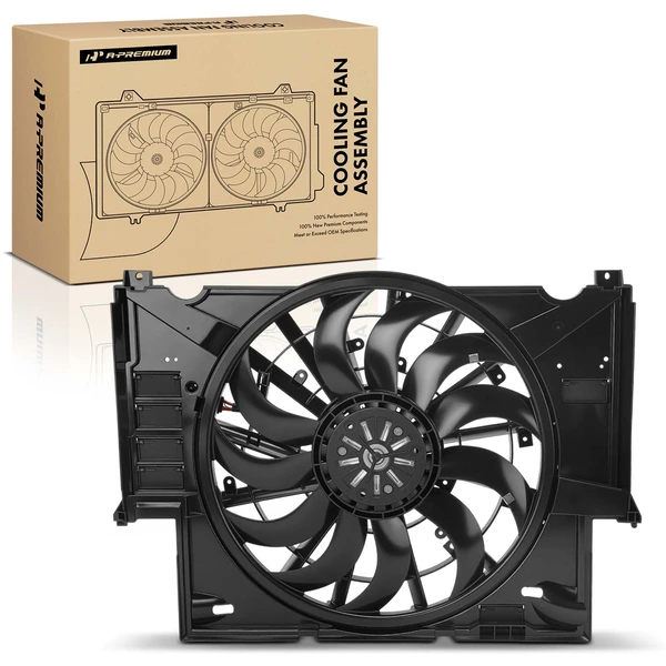 Radiator Cooling Fan Assembly with Shroud and Motor for Jaguar XE 2017 L4 2.0L