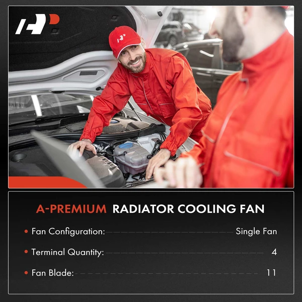 Radiator Cooling Fan Assembly with Shroud and Motor for Jaguar XE 2017 L4 2.0L