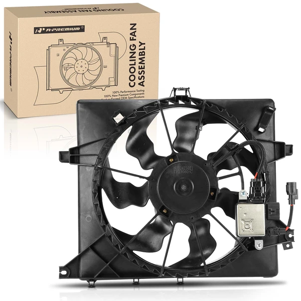 Single Radiator & Condenser Fan Assembly for Kia Forte Koup 14-16 Forte5 L4 1.6L