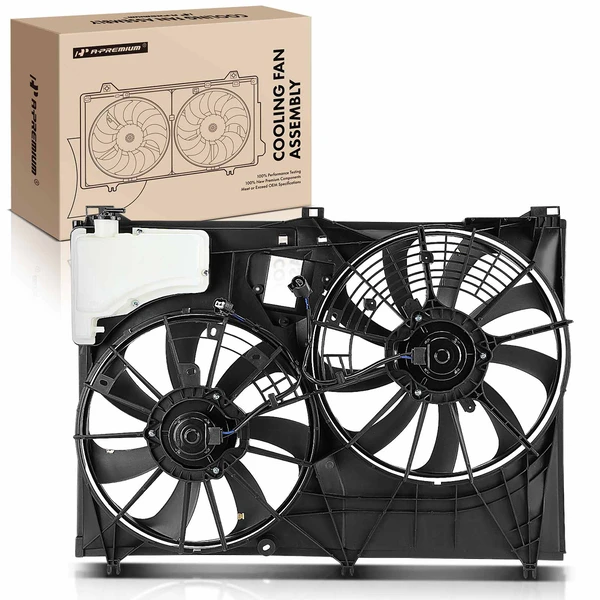 Dual Radiator Cooling Fan Assembly with Shroud for Toyota Highlander 2014-2019