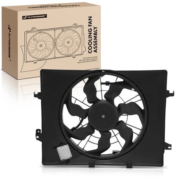 Single Radiator Cooling Fan Assembly for Kia Optima 14-16 Hyundai Sonata 11-15