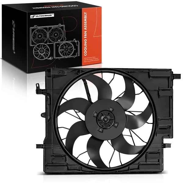 Radiator & Condenser Fan Assembly with Brushless Motor for 2017-2021 Volvo S90