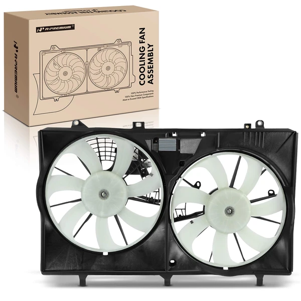 Dual Radiator Cooling Fan Assembly with Shroud for Lexus RX450h 10-15