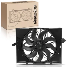 Single Radiator Cooling Fan Assembly with Shroud for 2004-2005 BMW 525i
