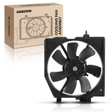 Single Passenger AC Condenser Fan Assembly with Shroud for 2001-2003 Mazda Protege