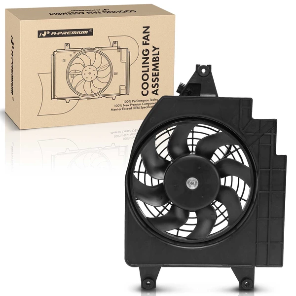 Single AC Condenser Fan with Shroud Assembly for Kia Rio 2001-2002 1.5L