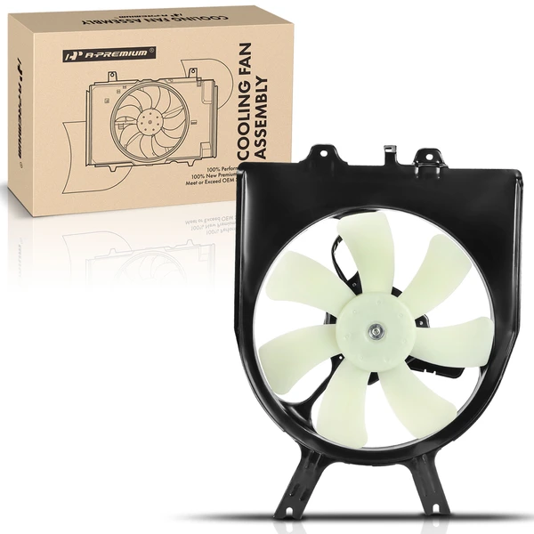 Single Passenger AC Condenser Cooling Fan with Shroud Assembly for Honda Odyssey 05-10