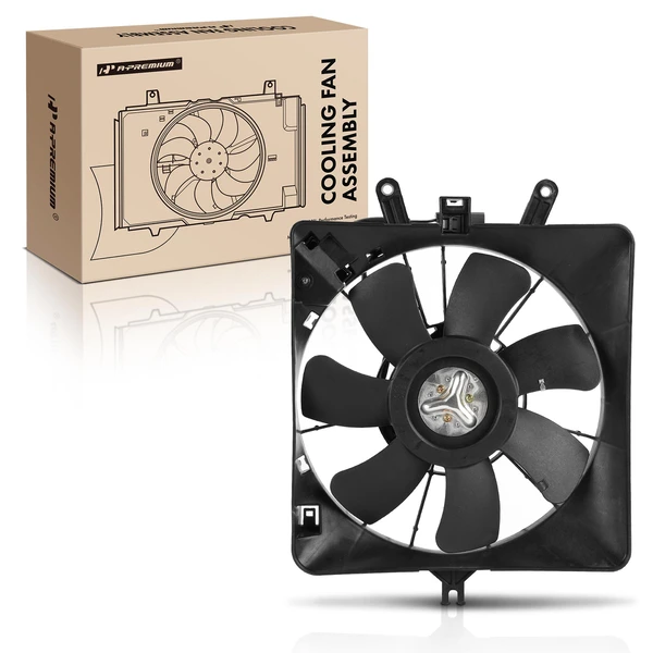 Single AC Condenser Fan Assembly with Shroud for Honda Fit 2007-2008 L4 1.5L