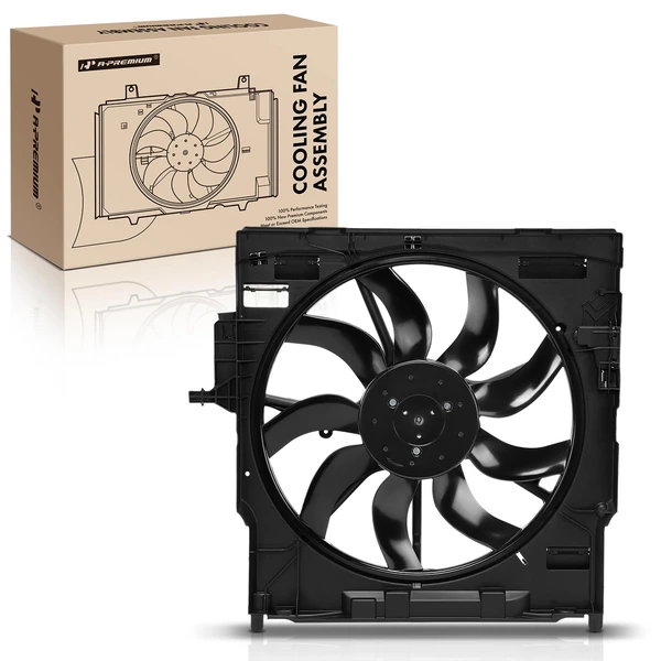 Single Radiator Fan Assembly with Brushless Motor for BMW X5 14-18 X6 F16 15-18