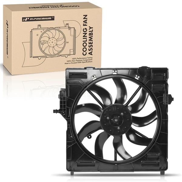 Single Radiator Cooling Fan Assembly with Brushless Motor for BMW F15 G05 X5 F16 X6 4.4L
