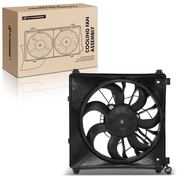 Right Engine Radiator Cooling Fan Assembly with Shroud for 2012-2021 Tesla S