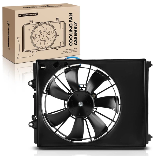 Single AC Condenser Fan Assembly with Shroud for Acura RDX 2019-2022 L4 2.0L