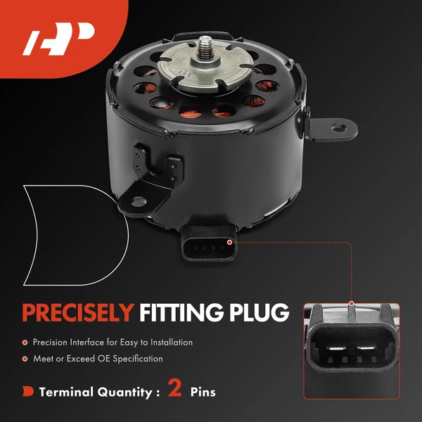 Left Radiator Fan Cooling Motor for Chevy Malibu 97-03 Pontiac Grand Am 99-05