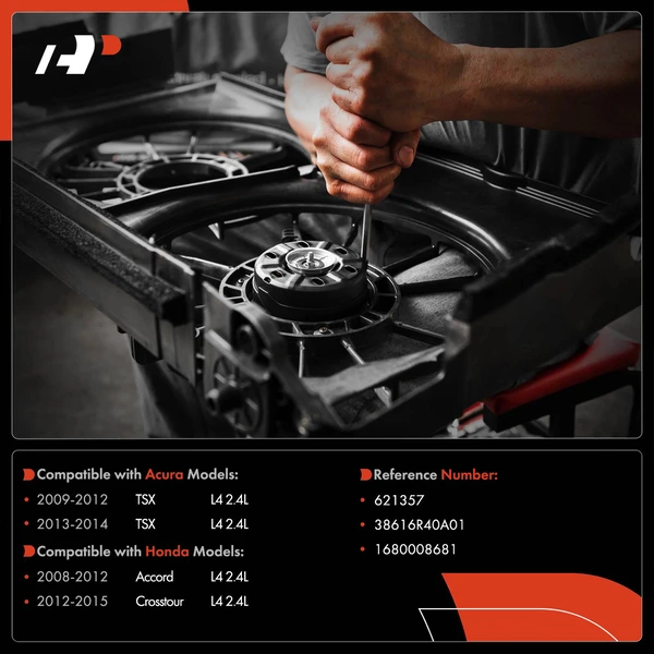 Radiator Fan Cooling Motor for Acura TSX 09-14 Honda Accord 08-12 Crosstour