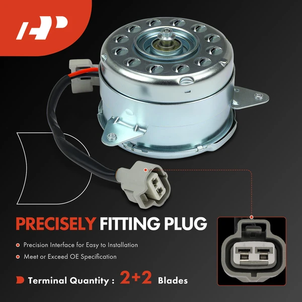 2 Pcs Driver & Passenger Radiator Fan Motor for INFINITI QX70 2014-2015 Nissan GT-R 2017-2021